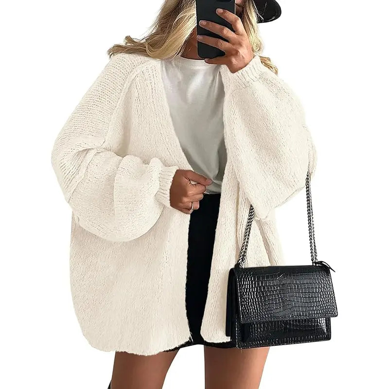 ZEHLIA Long Lantern Oversized Cardigan