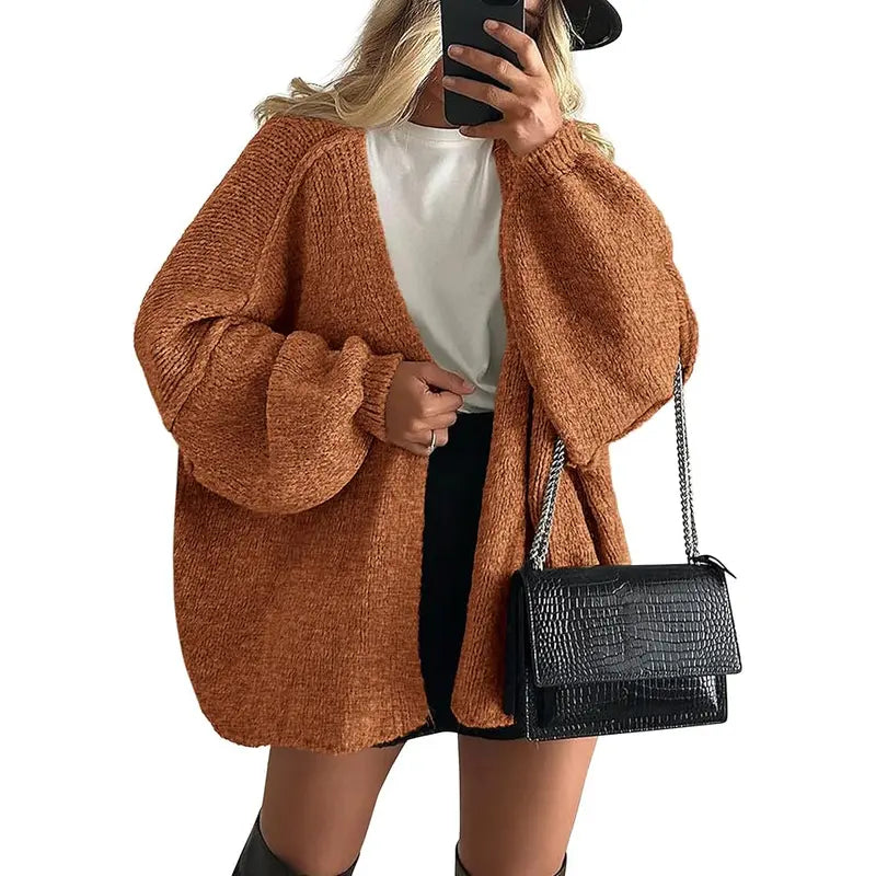 ZEHLIA Long Lantern Oversized Cardigan
