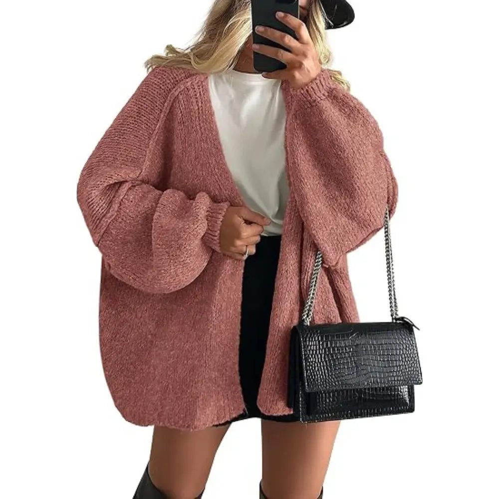 ZEHLIA Long Lantern Oversized Cardigan