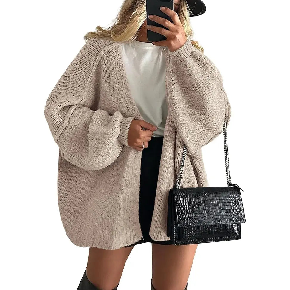 ZEHLIA Long Lantern Oversized Cardigan