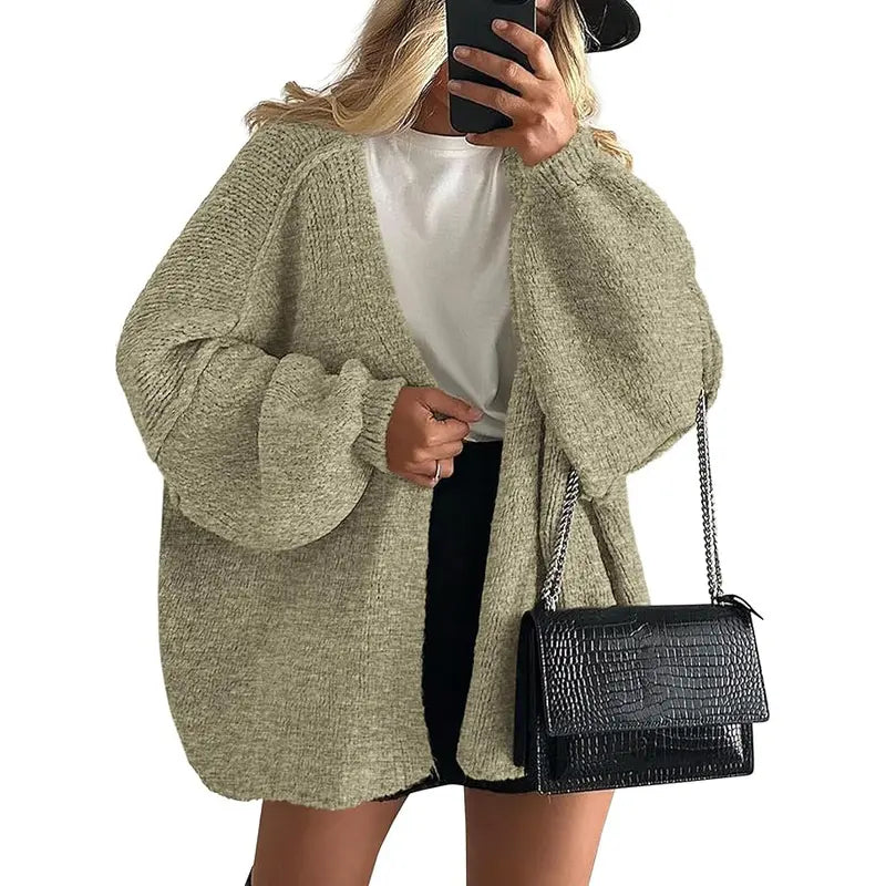 ZEHLIA Long Lantern Oversized Cardigan