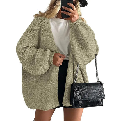 ZEHLIA Long Lantern Oversized Cardigan